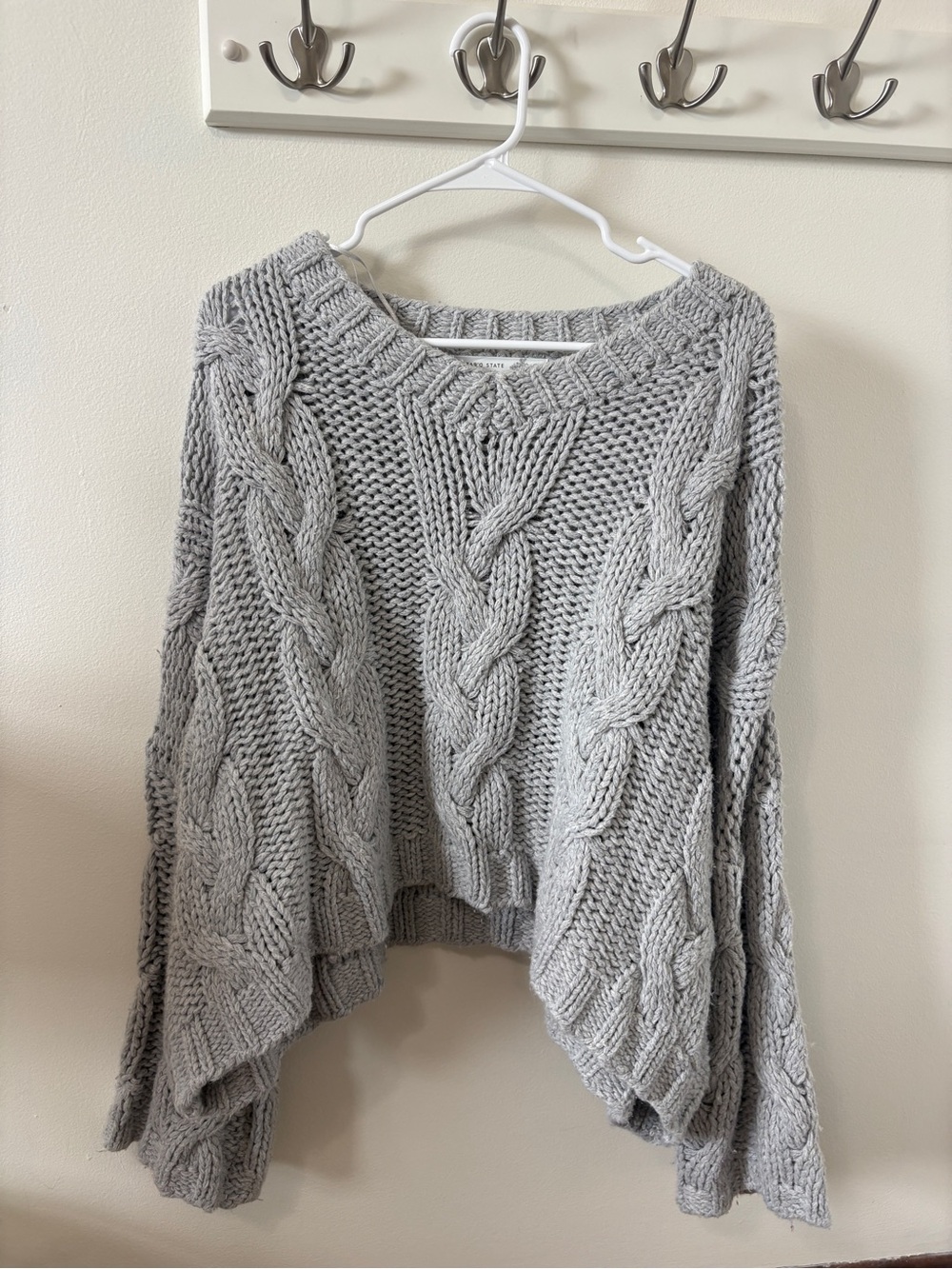 Altar’d State Cozy Cable Knit Women's Sweater - Light Gray